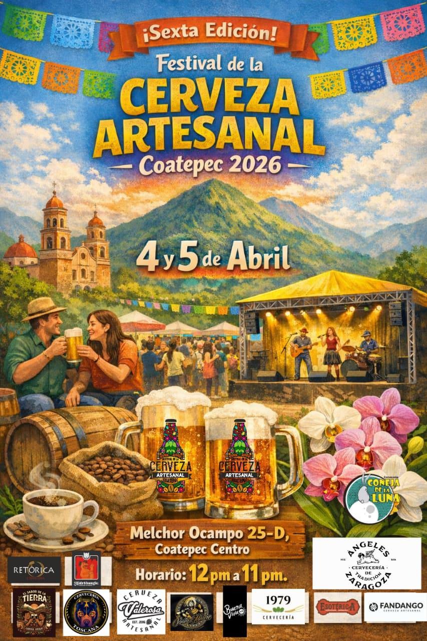 Festival de cerveza en Coatepec será el 4 y 5 de abril