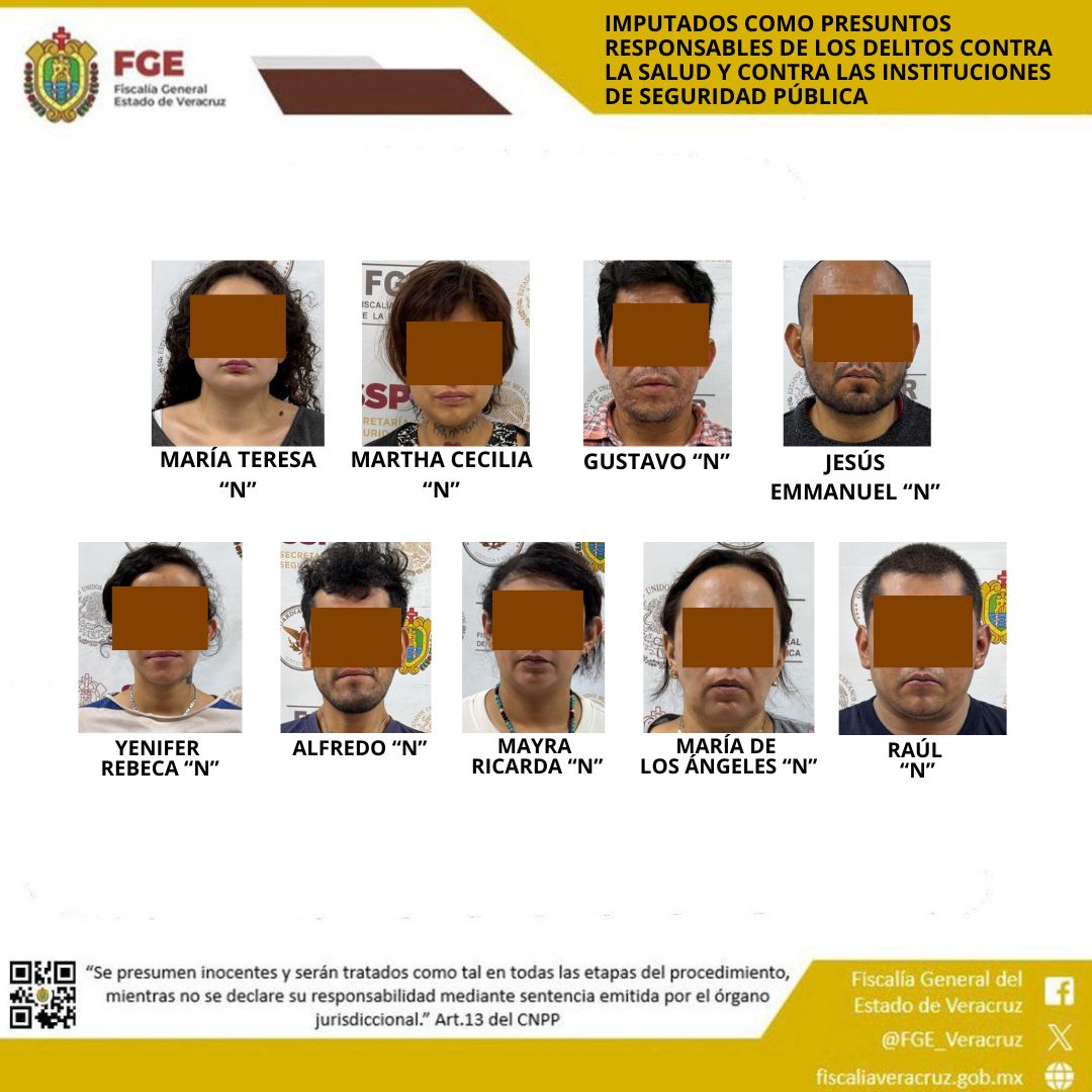 Detienen a 9 presuntos integrantes de grupo delictivo en Xalapa