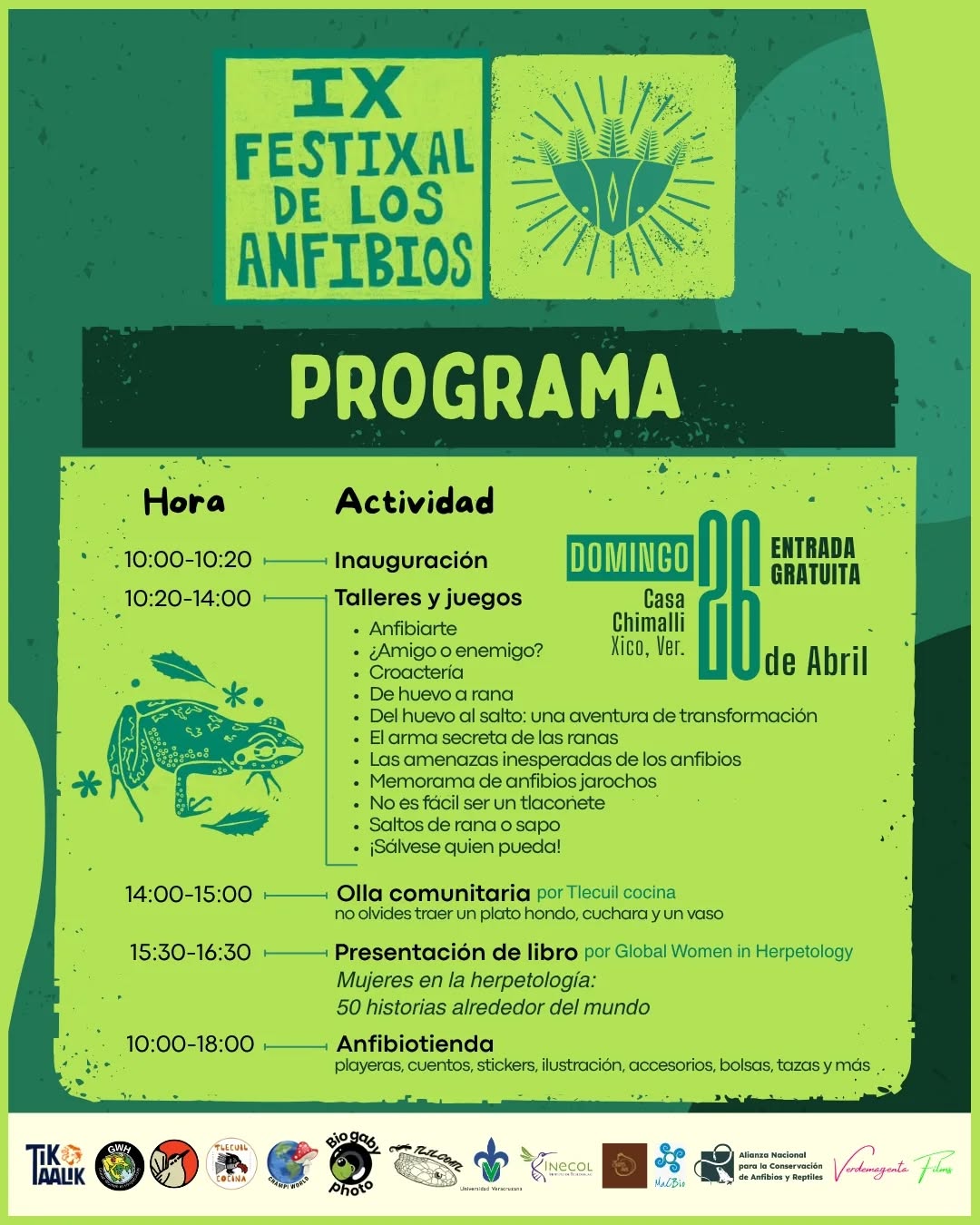 Festival de Anfibios en Xico tendrá actividades y cine gratis