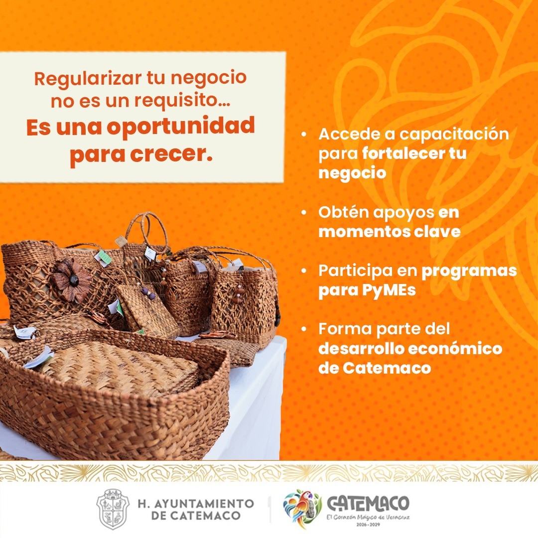 Regularización de negocios impulsa apoyos a PyMEs en Catemaco
