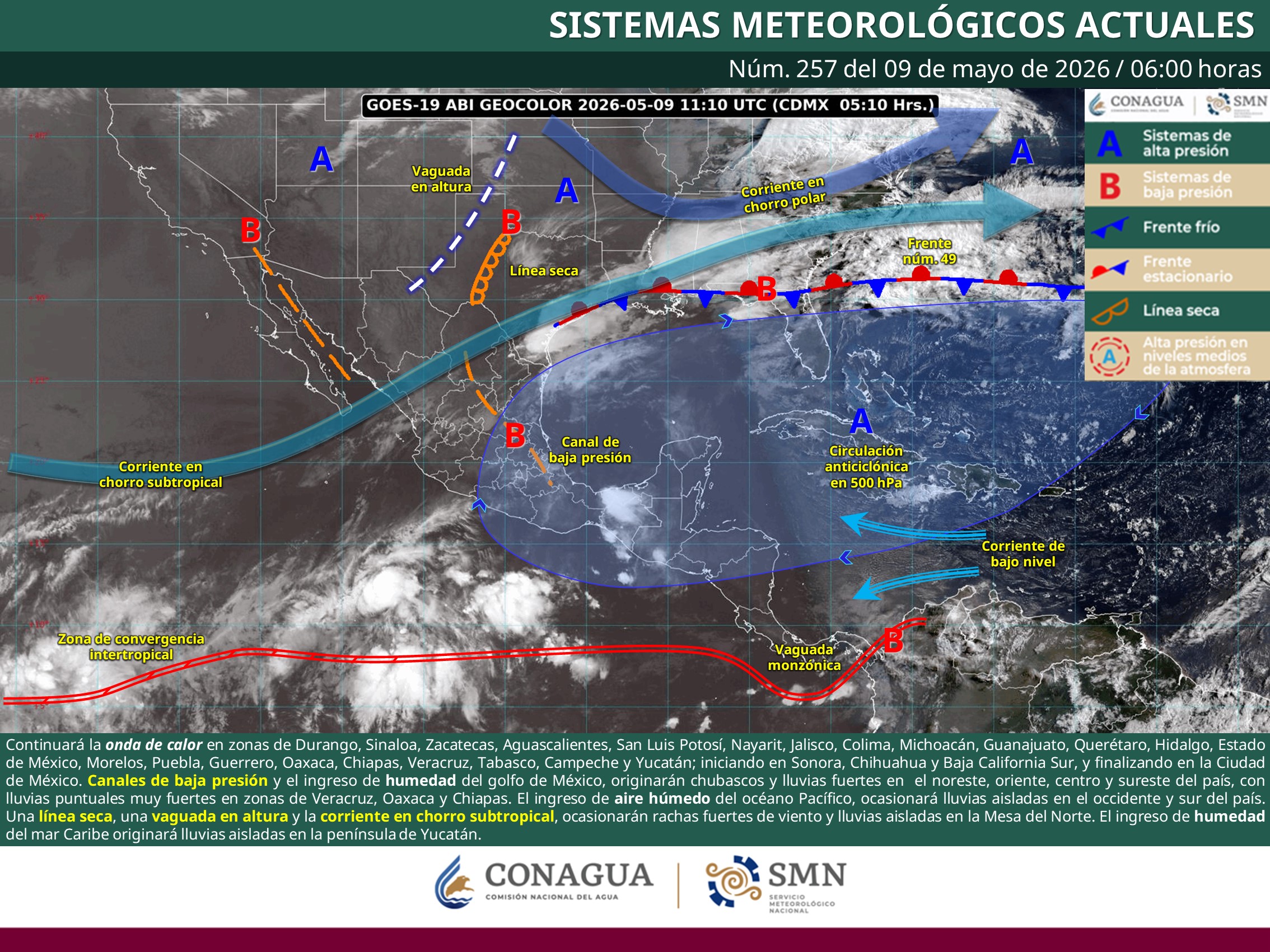 Prevén lluvias y tormentas este sábado