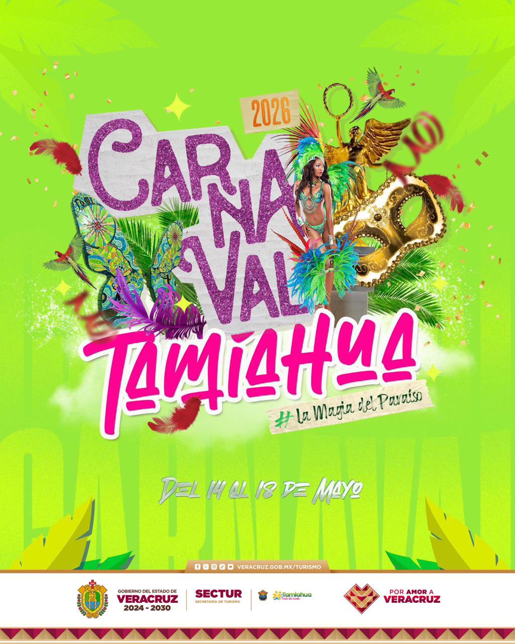 Carnaval de Tamiahua 2026: conciertos, desfiles y actividades del 14 al 18 de mayo