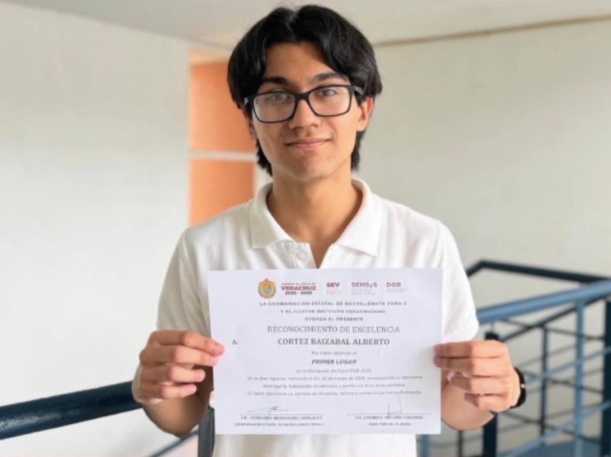 Alumno veracruzano competirá en Olimpiada Internacional de Física