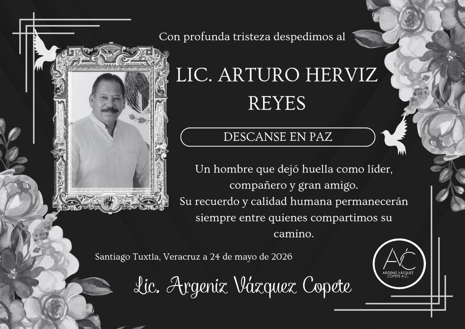 Fallece Arturo Hérviz, fundador del PRD y tres veces alcalde de Ángel R. Cabada