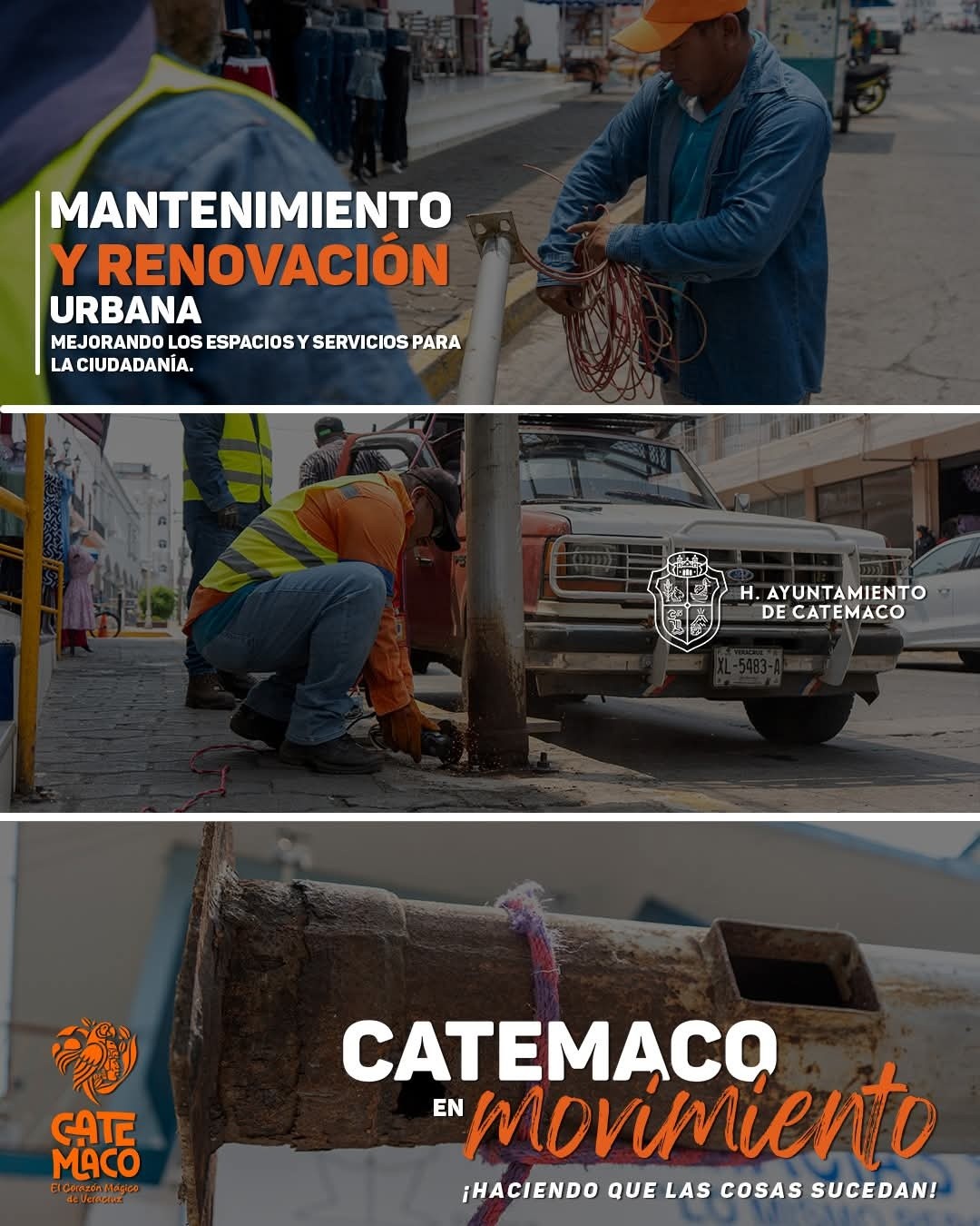 Infraestructura urbana en Catemaco continúa con acciones de rehabilitación
