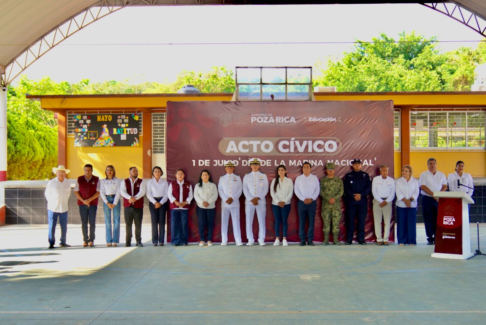 Día de la Marina Nacional: Poza Rica reconoce labor marítima y anuncia comedor escolar