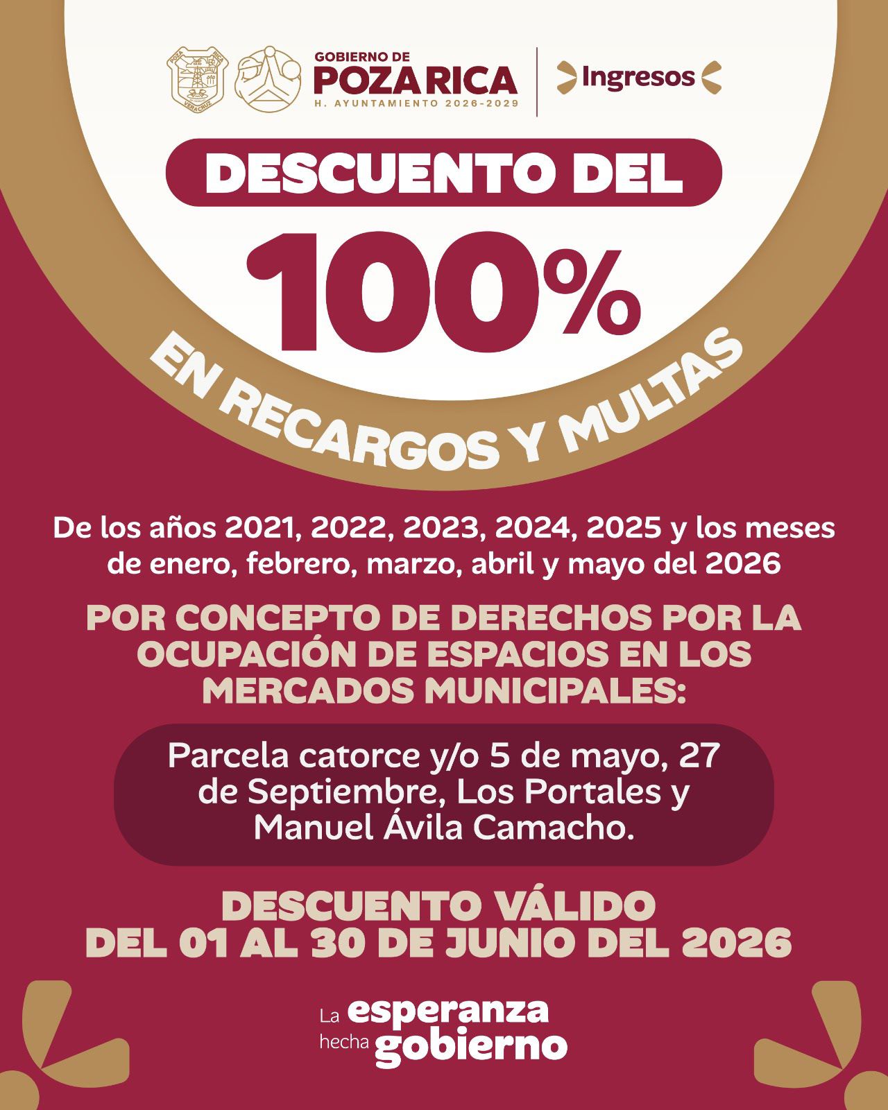 Descuento en mercados de Poza Rica elimina recargos y multas