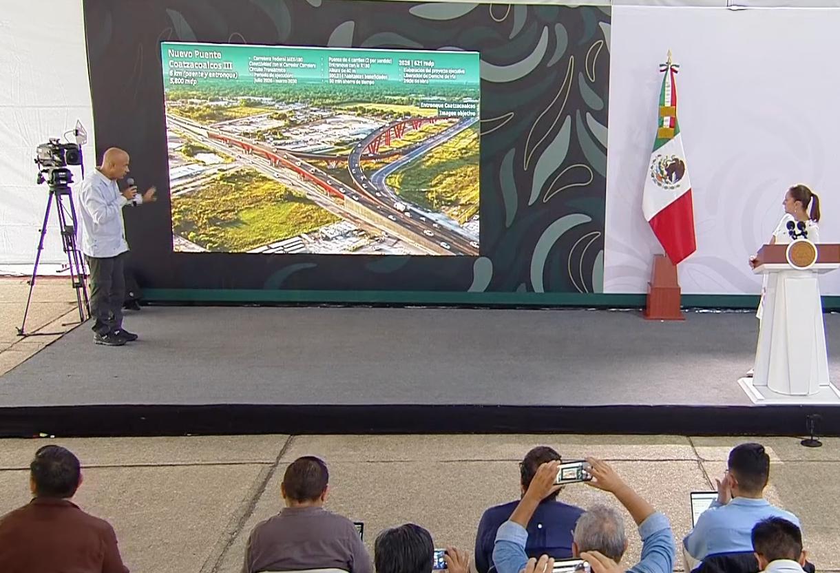Puente Coatzacoalcos III costará 4 mil mdp y reducirá hasta 40 minutos los traslados en el sur