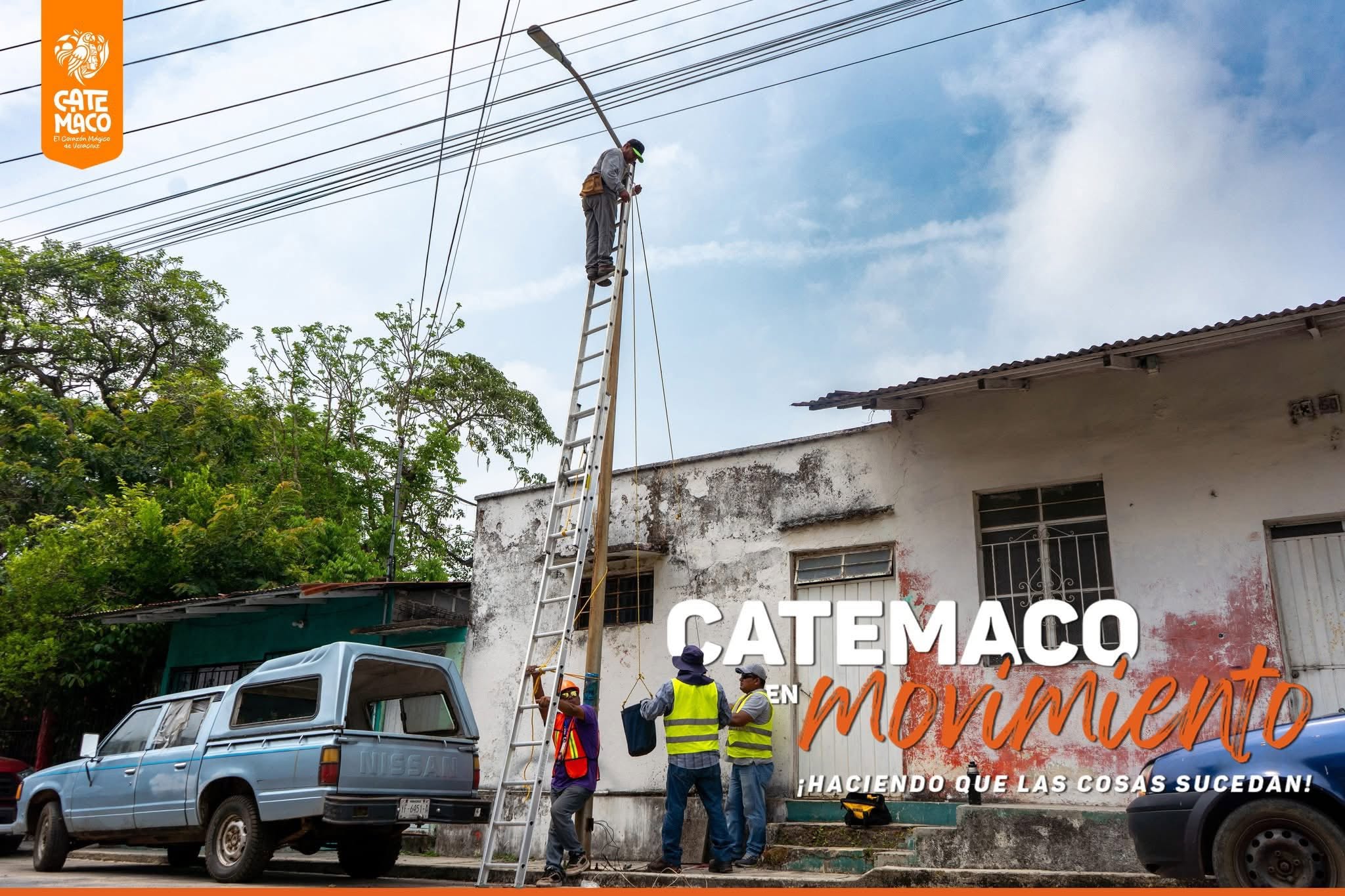 Catemaco refuerza mantenimiento urbano con trabajos diarios
