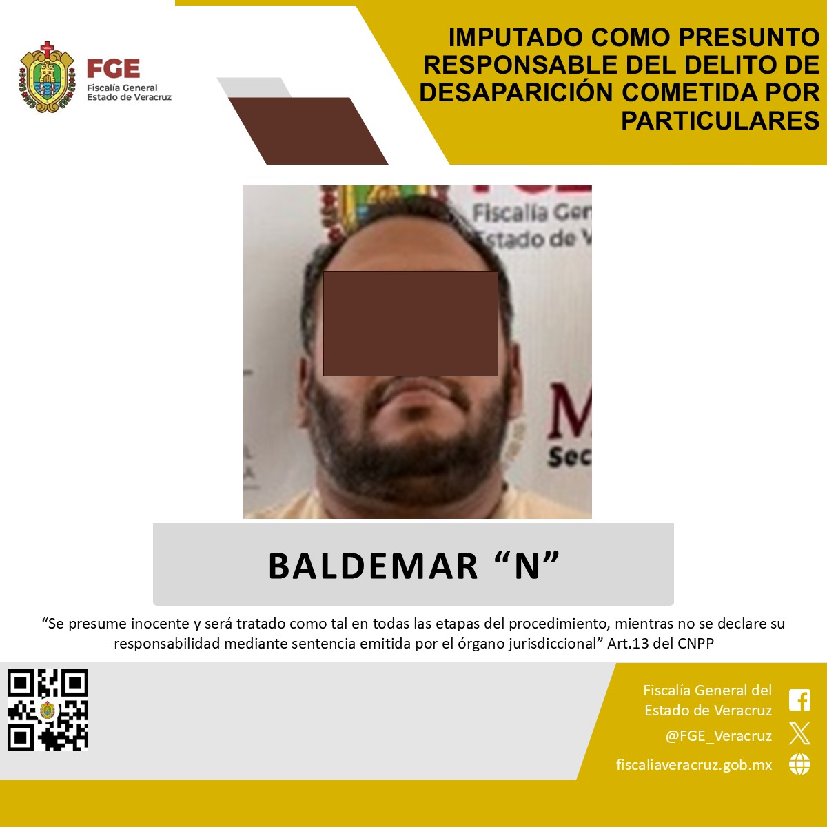 Imputan a Baldemar “N” por desaparición en Xalapa