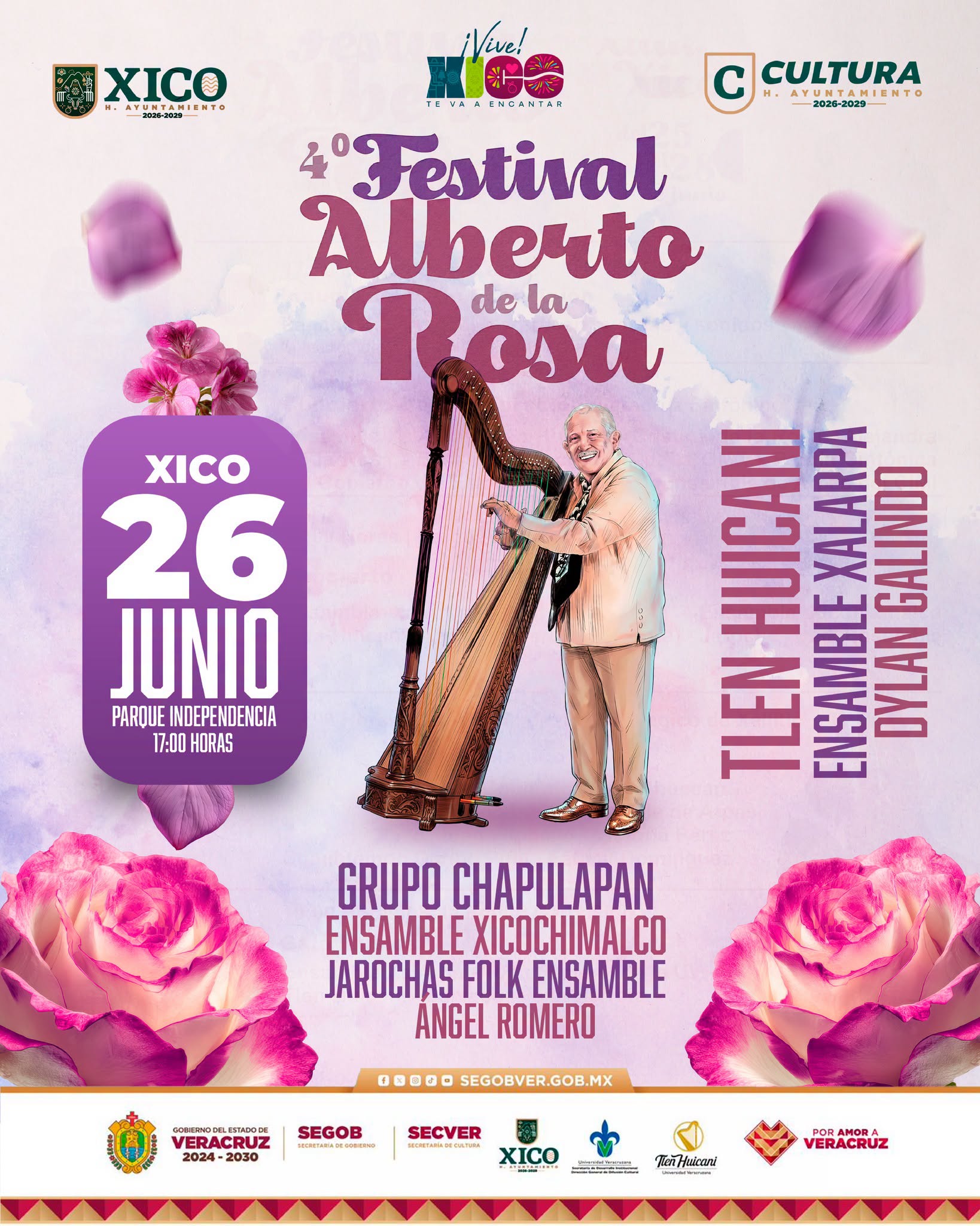 Cuarto Festival Alberto de la Rosa en Xico este 26 de junio