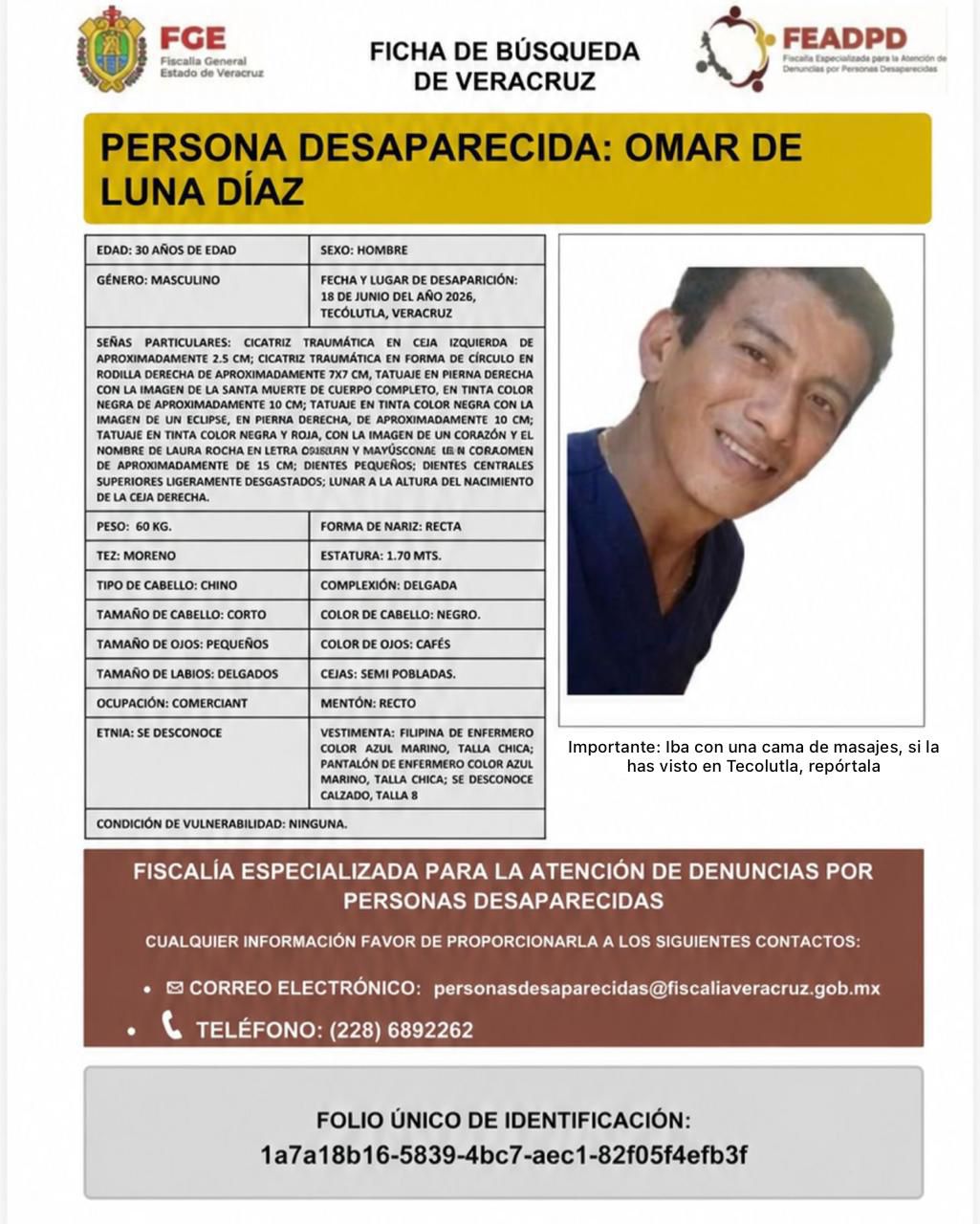 Desaparición de Omar De Luna moviliza búsqueda en Tecolutla
