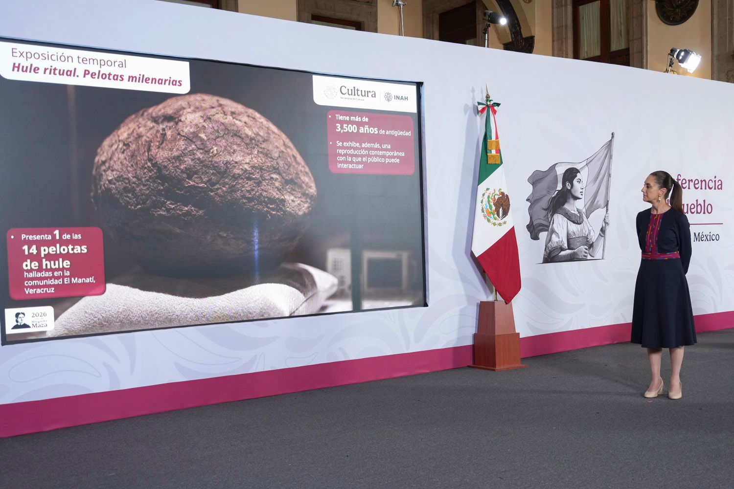 Esta es la pelota de hule de 3 mil 500 años hallada en Veracruz