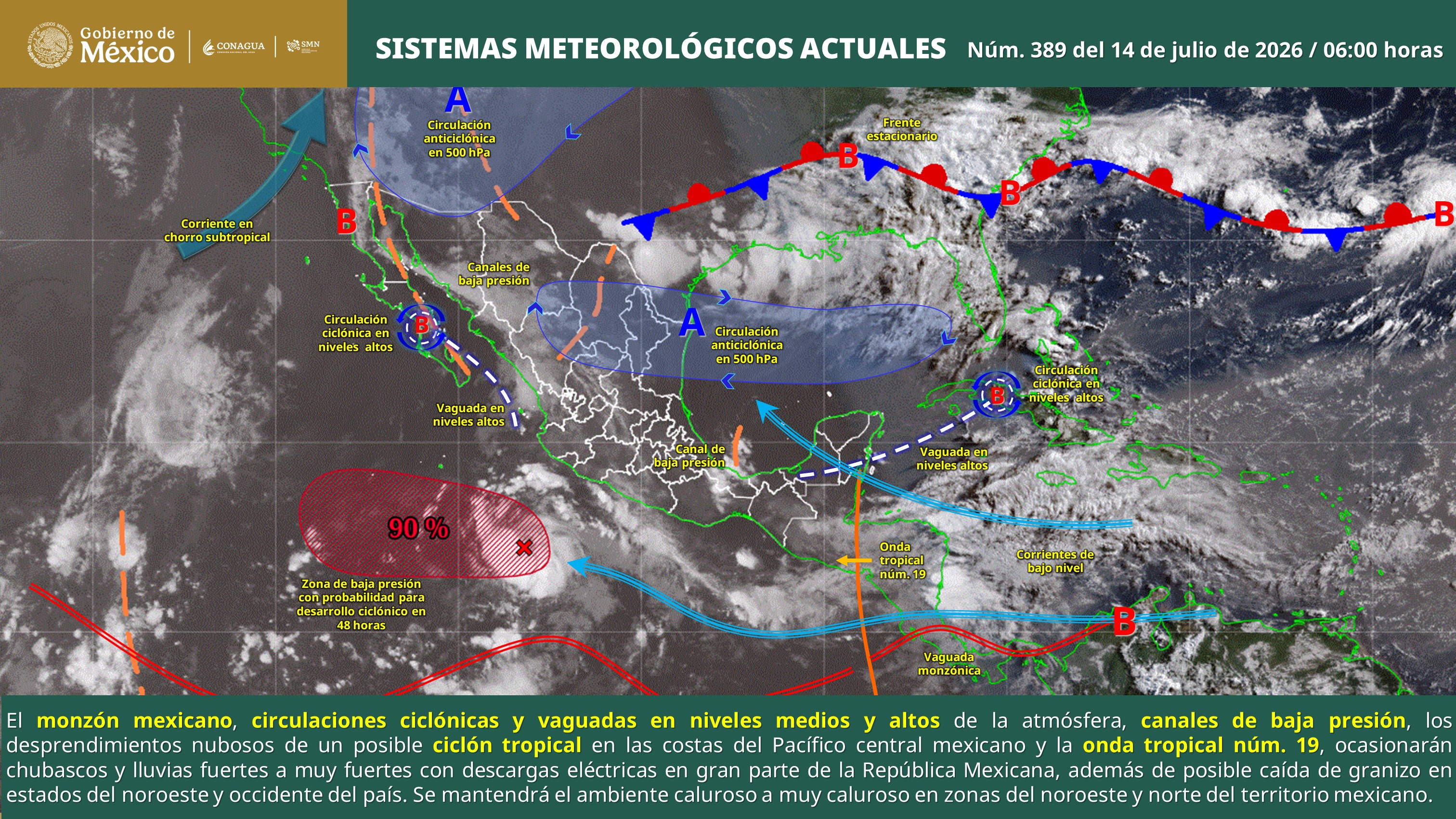 Lluvias aumentarán en Veracruz por vaguada y onda tropical 19