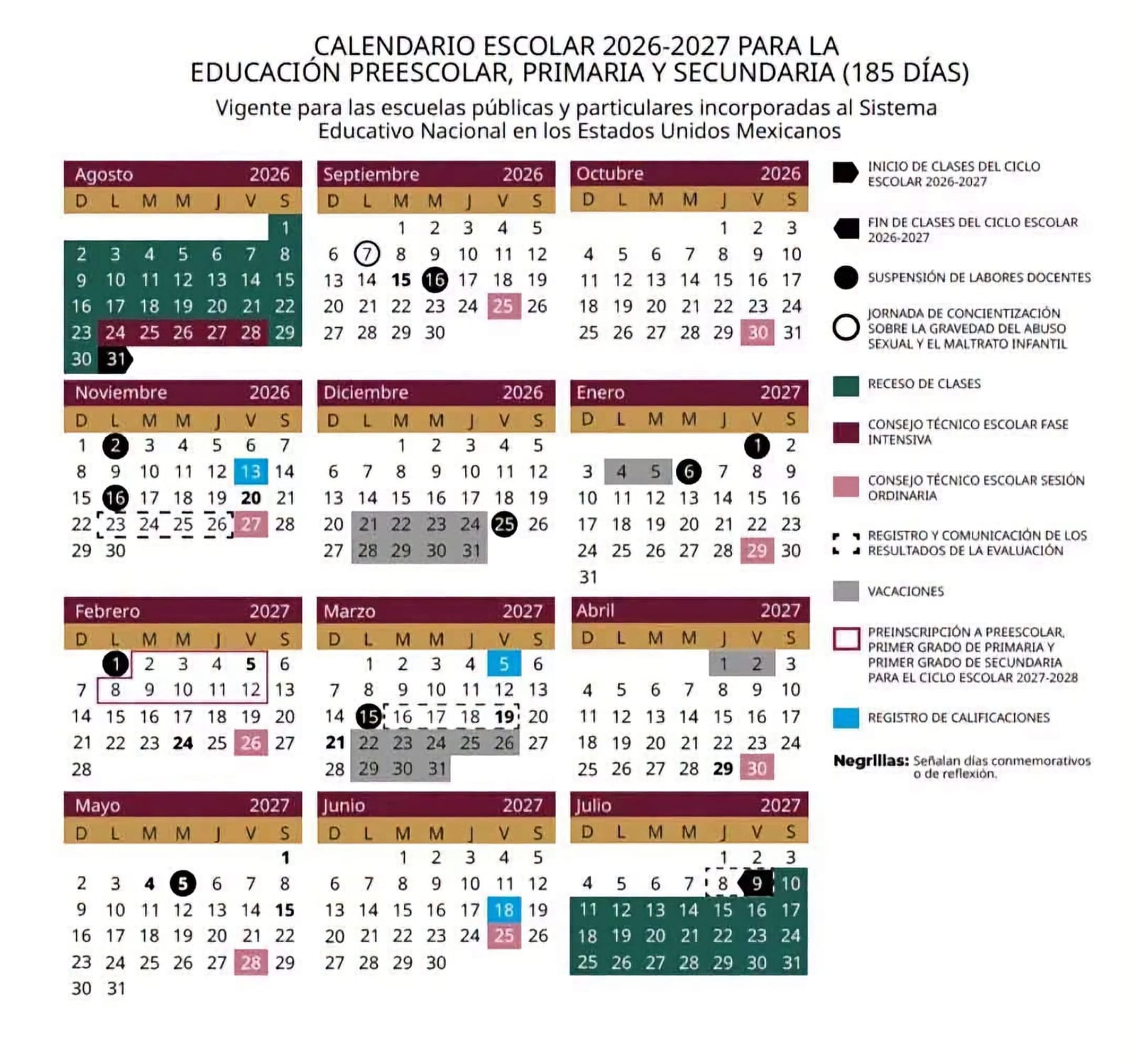 SEP fija el 31 de agosto como inicio de clases del ciclo escolar 2026-2027