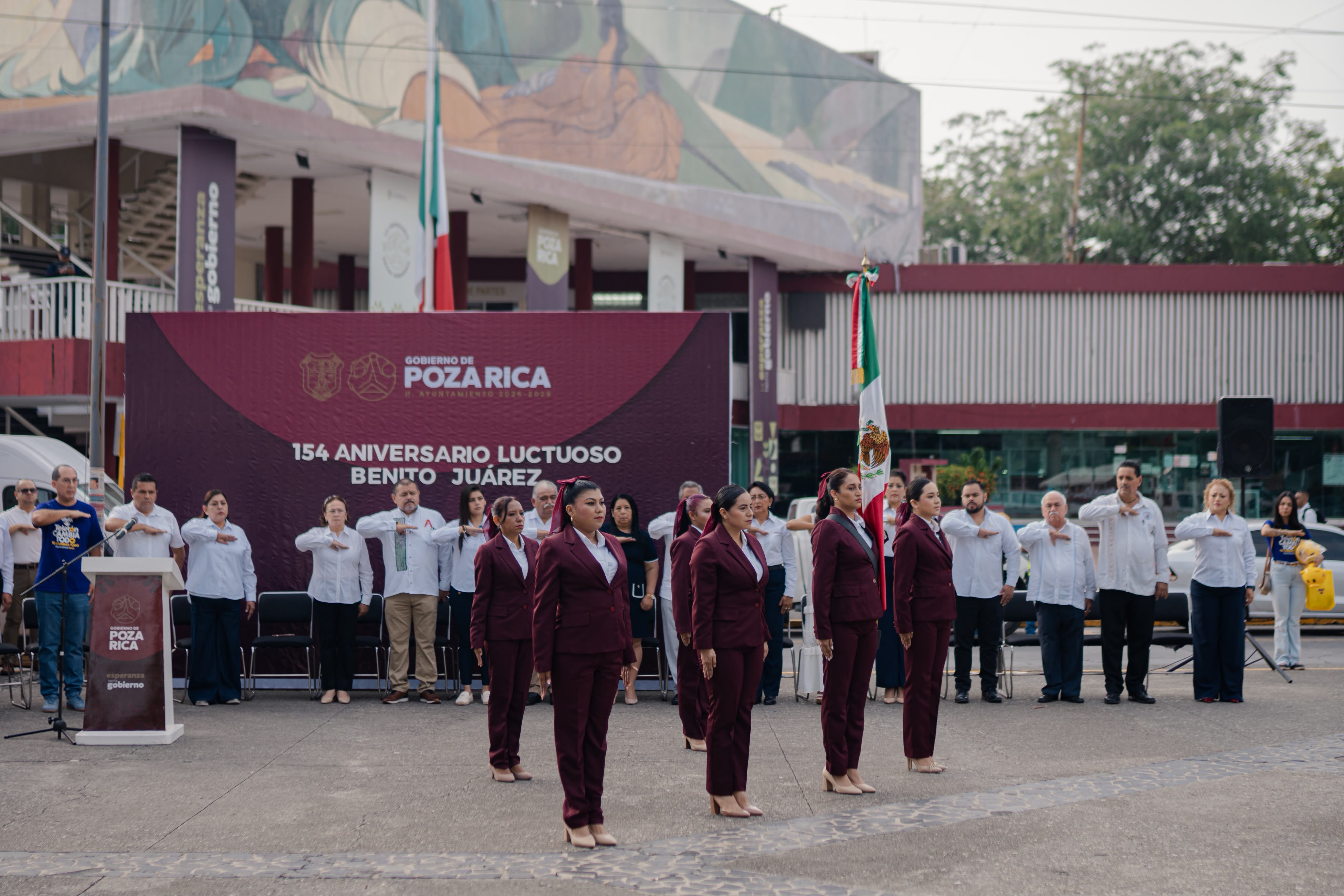 Poza Rica conmemora el 154 aniversario luctuoso de Benito Juárez