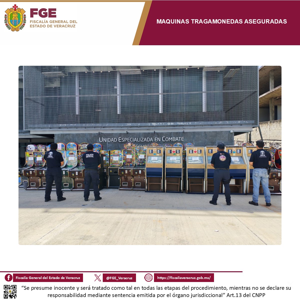 Aseguran 65 tragamonedas ligadas a extorsión en Veracruz