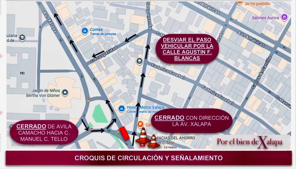 Inician obras en la avenida 20 de Noviembre de Xalapa; habrá cierres viales durante nueve días