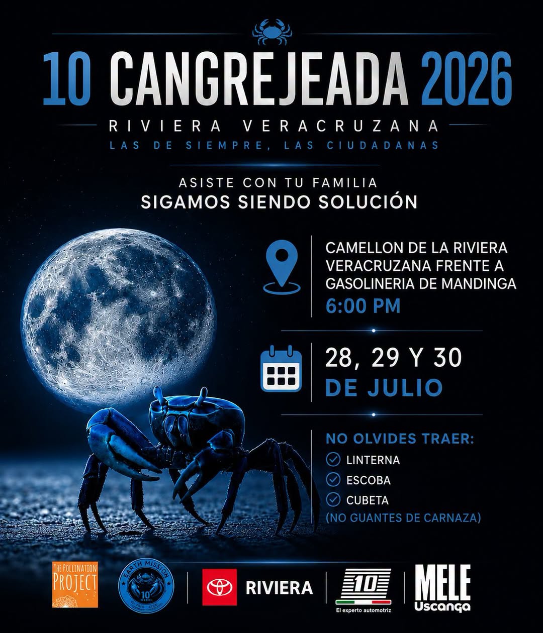Convocan en Riviera Veracruzana a la Cangrejeada 2026