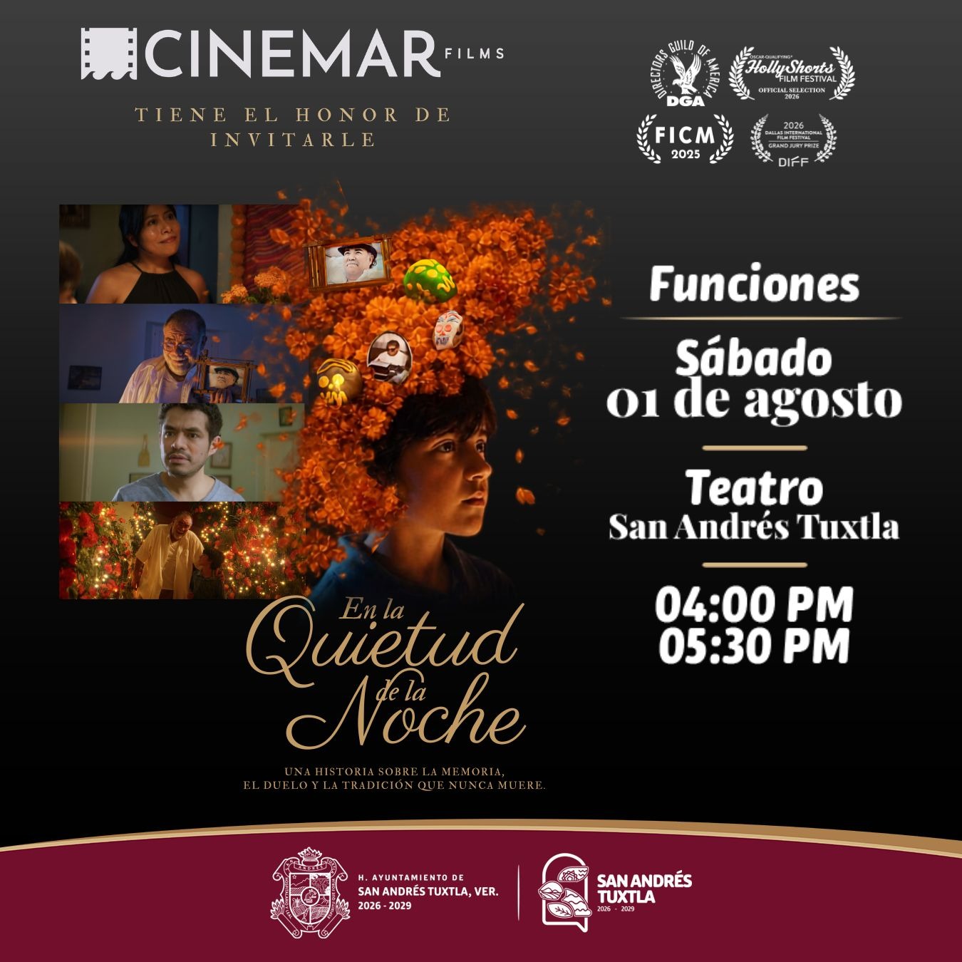 Proyectarán gratis en San Andrés Tuxtla cortometraje del cineasta Aristides Mantilla