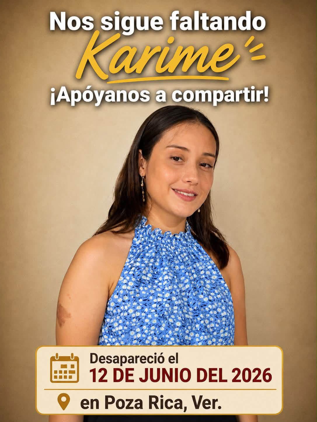 Karime Argüelles sigue desaparecida tras más de mes y medio en Poza Rica