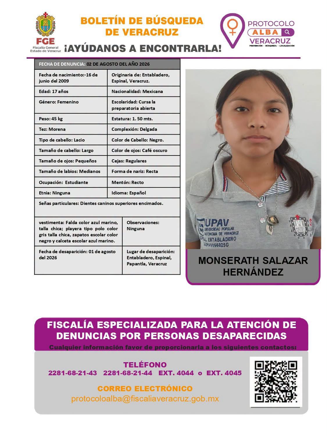 Activan Protocolo Alba por desaparición de joven estudiante de UPAV en Espinal