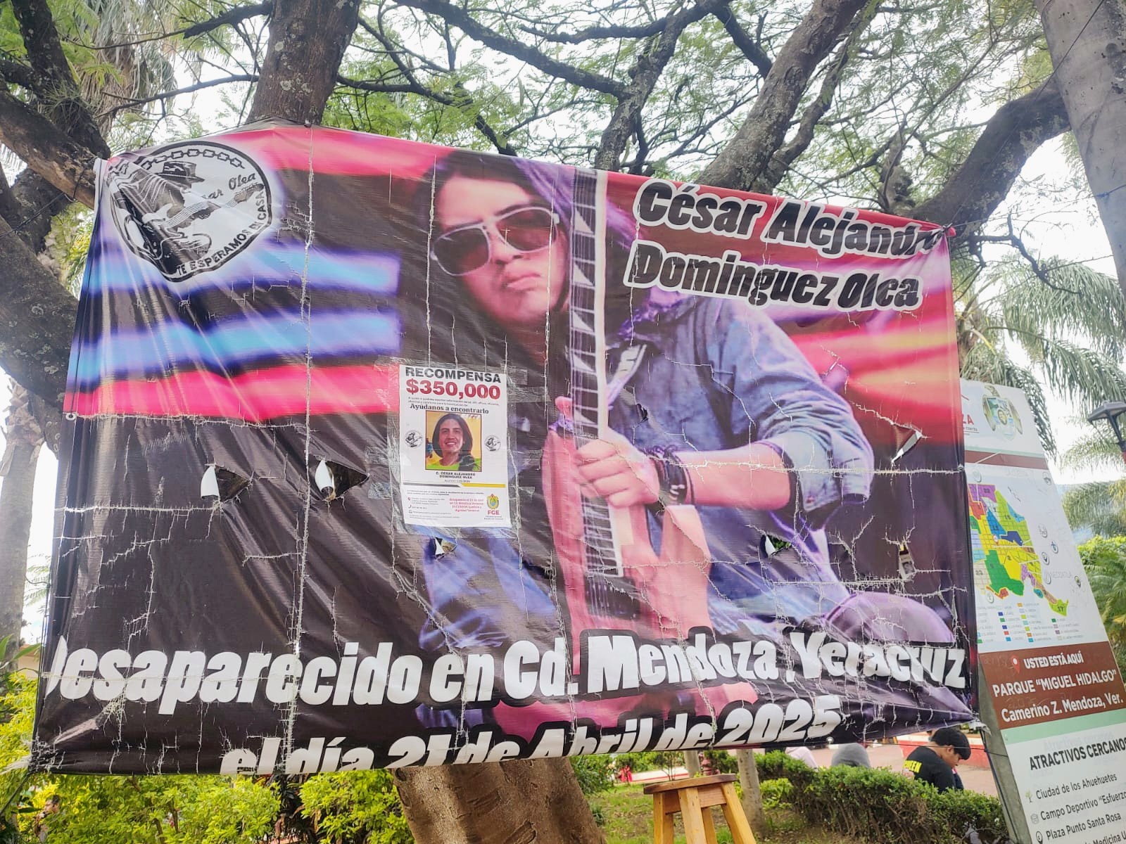 Retiran lona de búsqueda de joven desaparecido en Ciudad Mendoza
