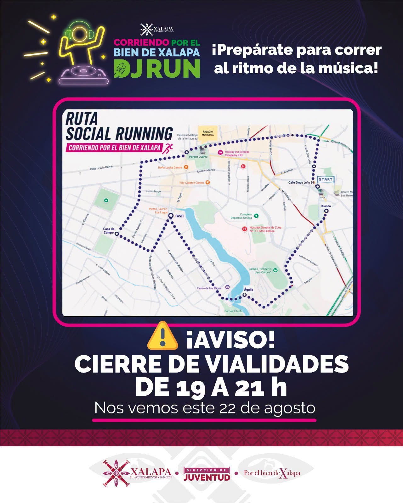 Social Running provocará cierres viales este sábado en Xalapa