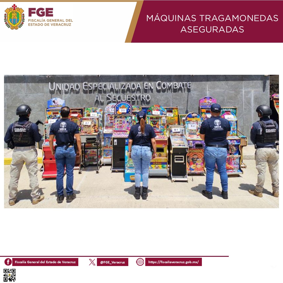 Aseguran 18 máquinas tragamonedas durante operativo en Xalapa
