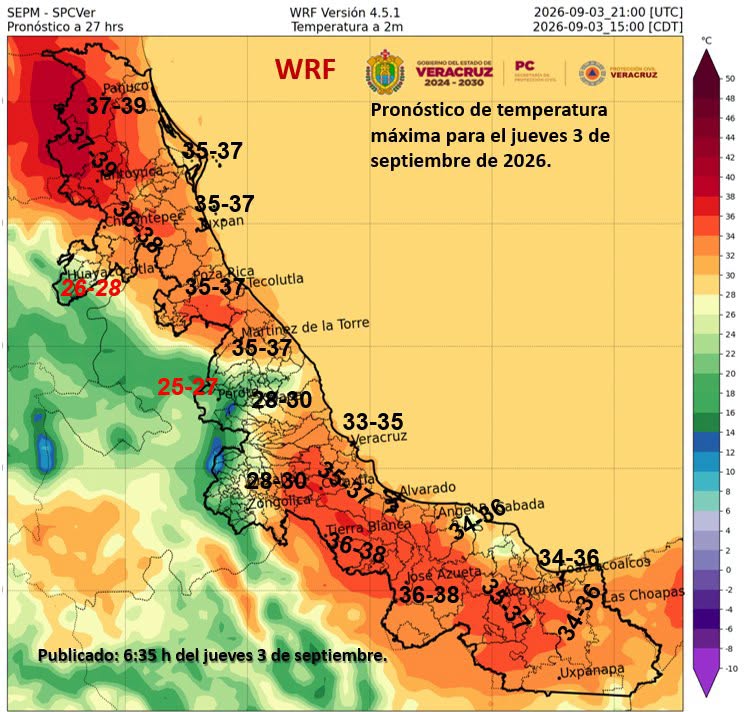 Ambiente caluroso para este jueves en Veracruz
