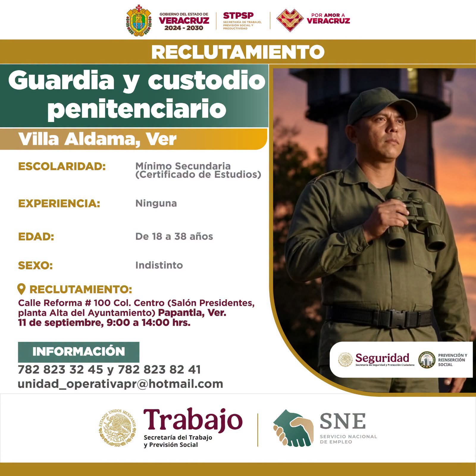 SSPC busca guardias y custodios para el Cefereso número 5 de Villa Aldama