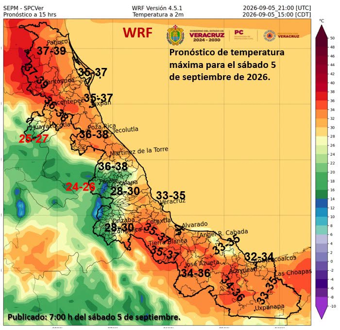 Lluvias aumentarán en Veracruz a partir de esta noche