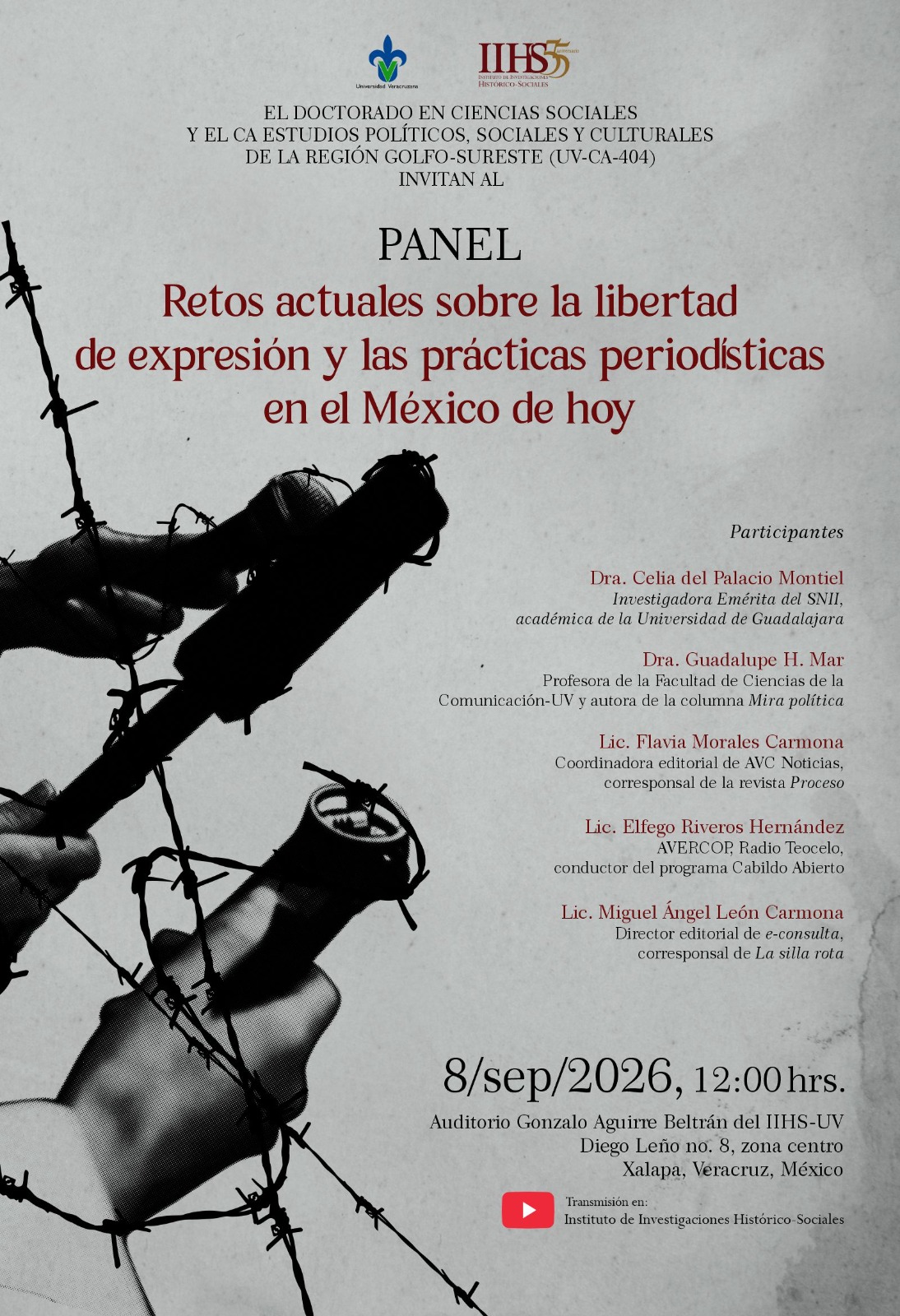 Panel analizará retos de libertad de expresión este 8 de septiembre