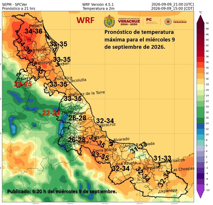 Lluvia, chubascos y ambiente cálido a bochornoso para este miércoles en Veracruz