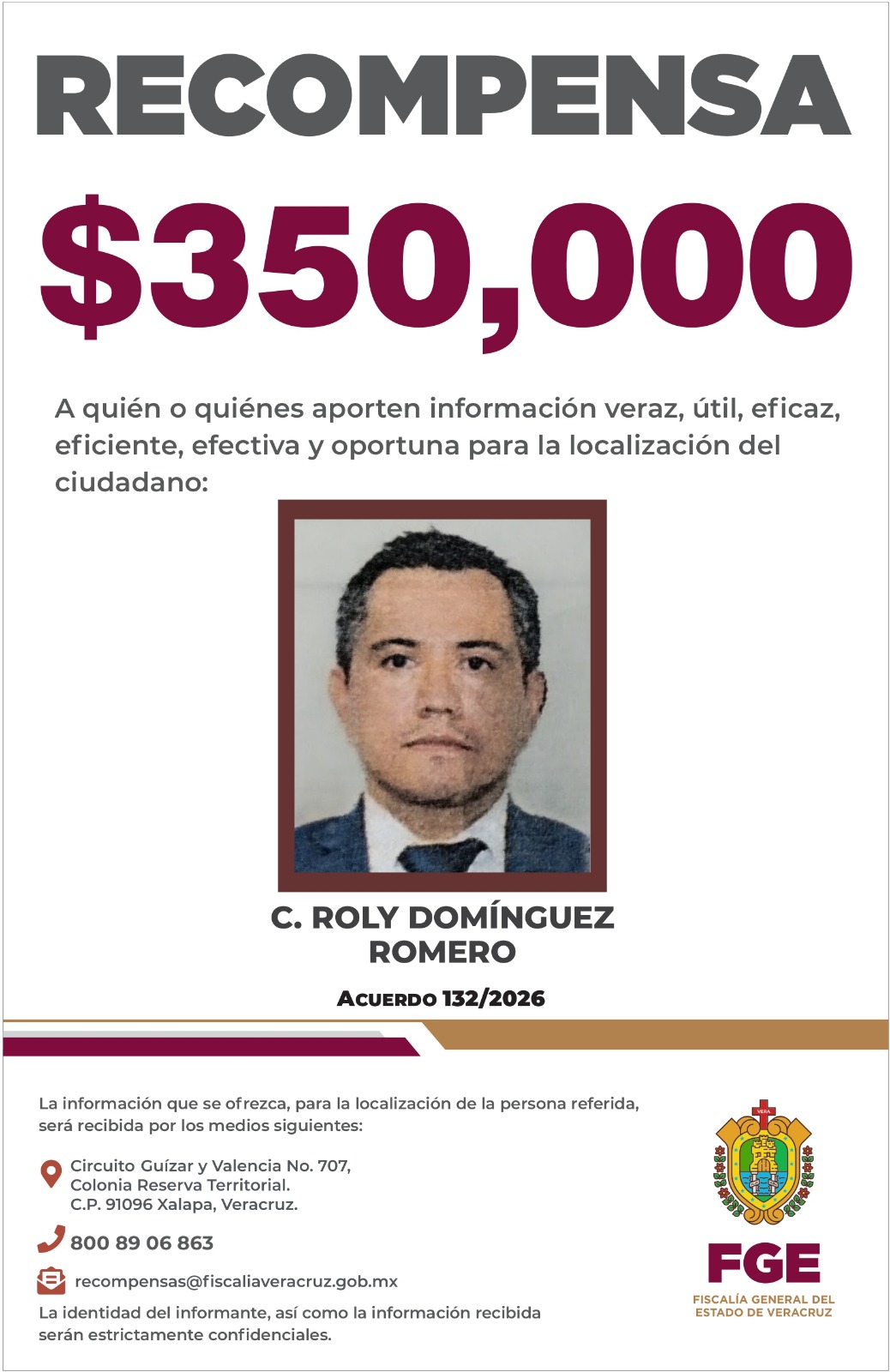 Fiscalía ofrece 350 mil pesos por Roly Domínguez, señalado en caso de cártel inmobiliario