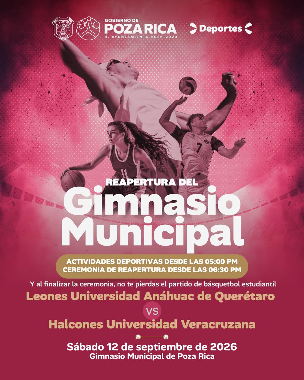 Reapertura del Gimnasio Municipal de Poza Rica será este sábado