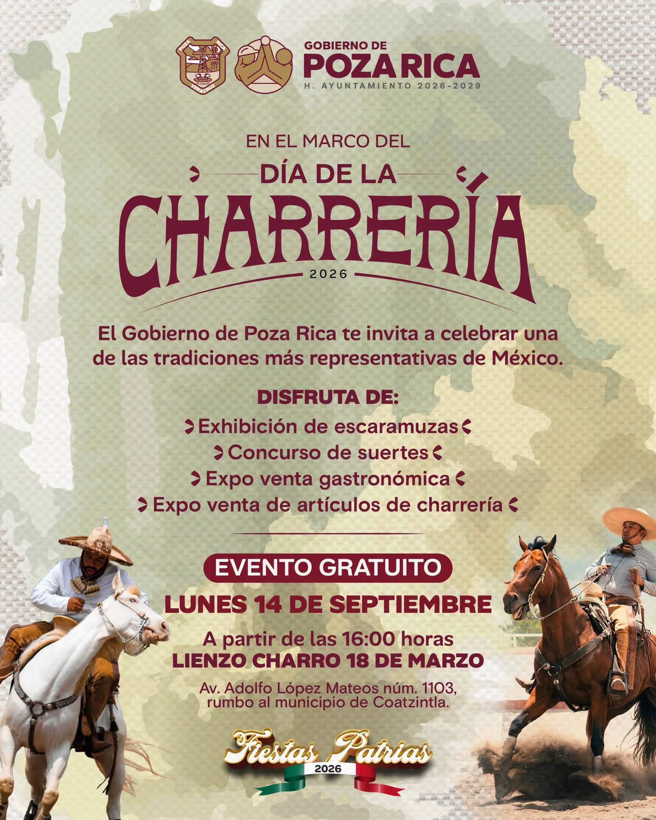 Poza Rica celebrará el Día de la Charrería con evento gratuito