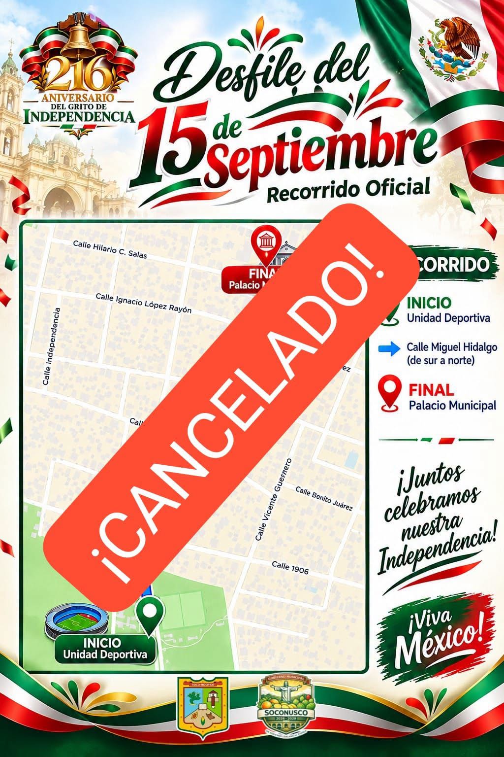 Soconusco cancela festejos patrios tras explosión en Jáltipan, publica lista de población evacuada