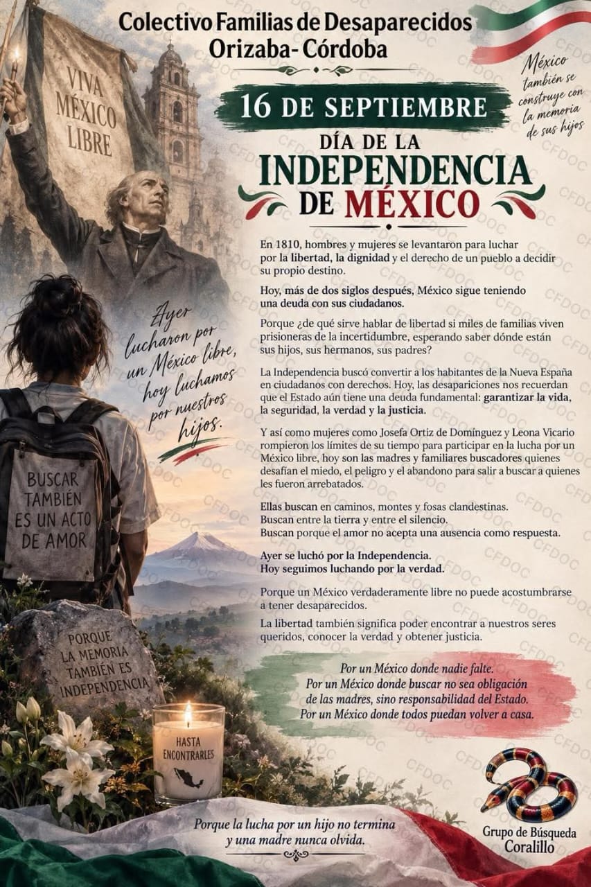 Buscadoras equiparan la independencia con su lucha por la verdad y la justicia