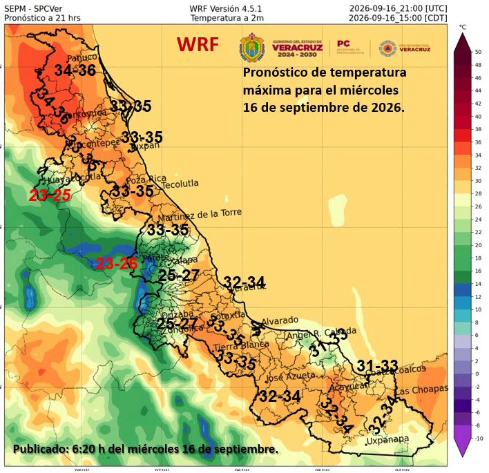 Ambiente templado y lluvia para este miércoles en Veracruz