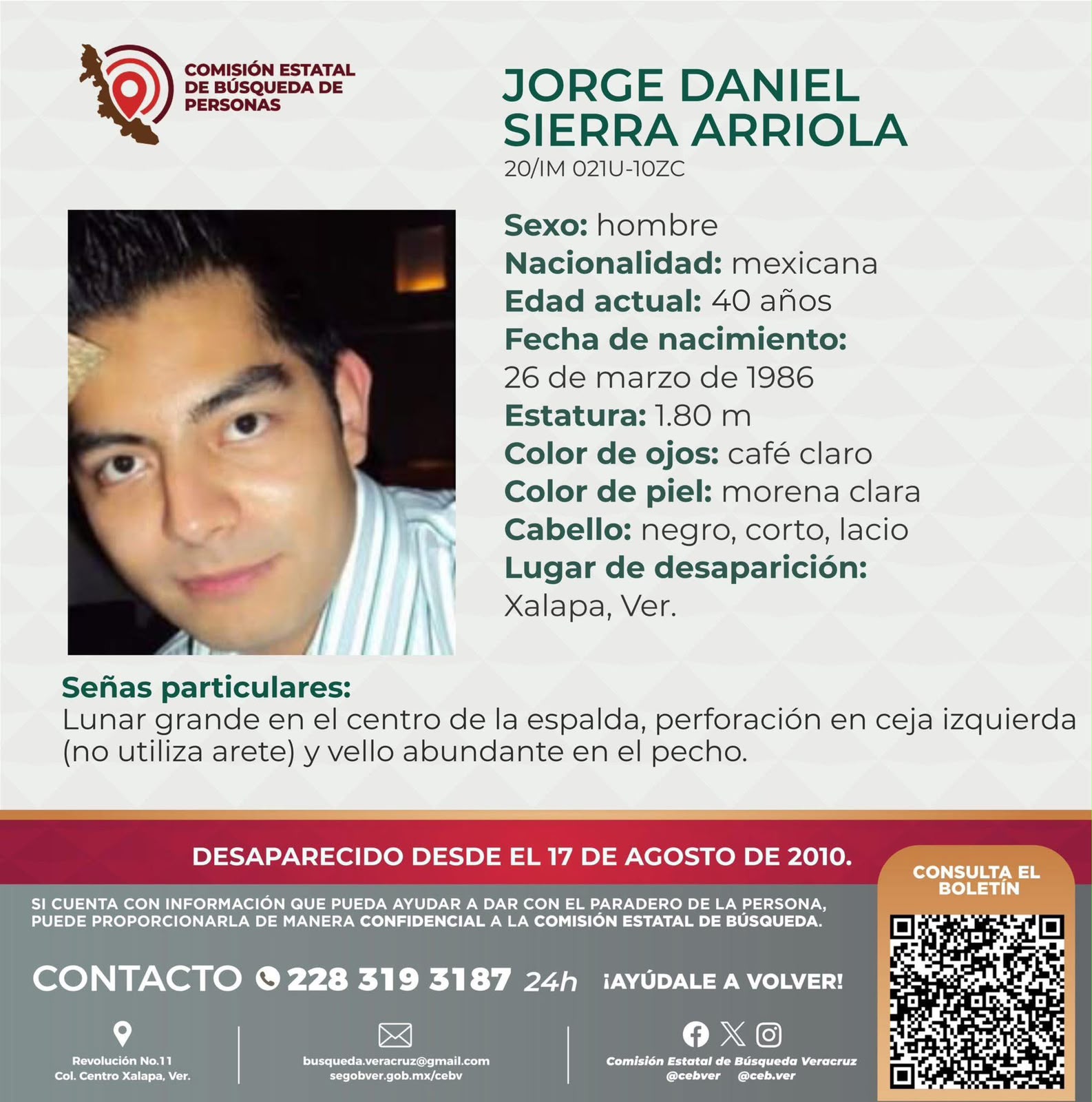 Familia de Daniel Sierra mantiene su búsqueda a 16 años de desaparición en Xalapa