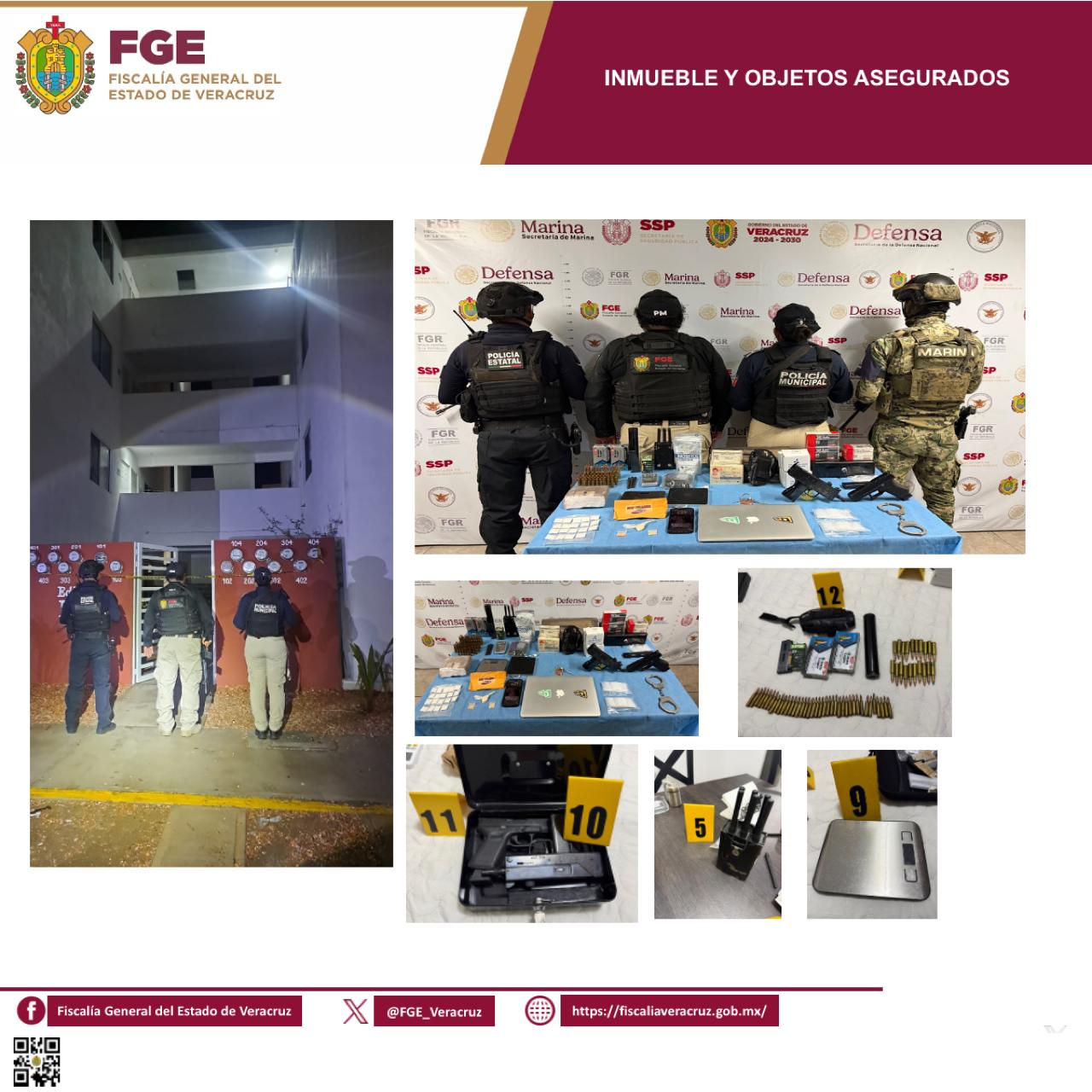 Cateo en Coatzacoalcos deja armas y presunta droga aseguradas