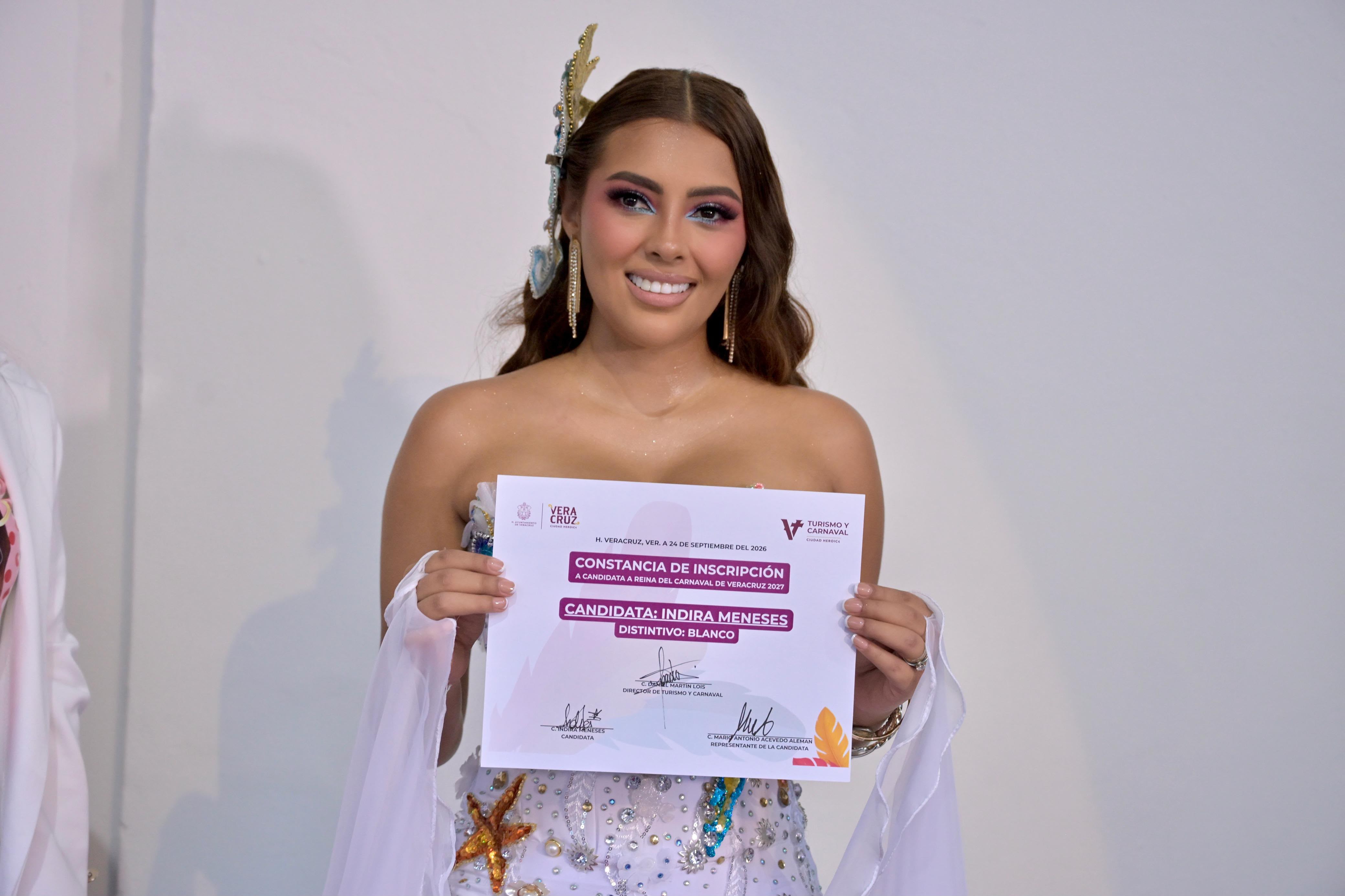 Indira Meneses, primera candidata a reina del  Carnaval de Veracruz 2027