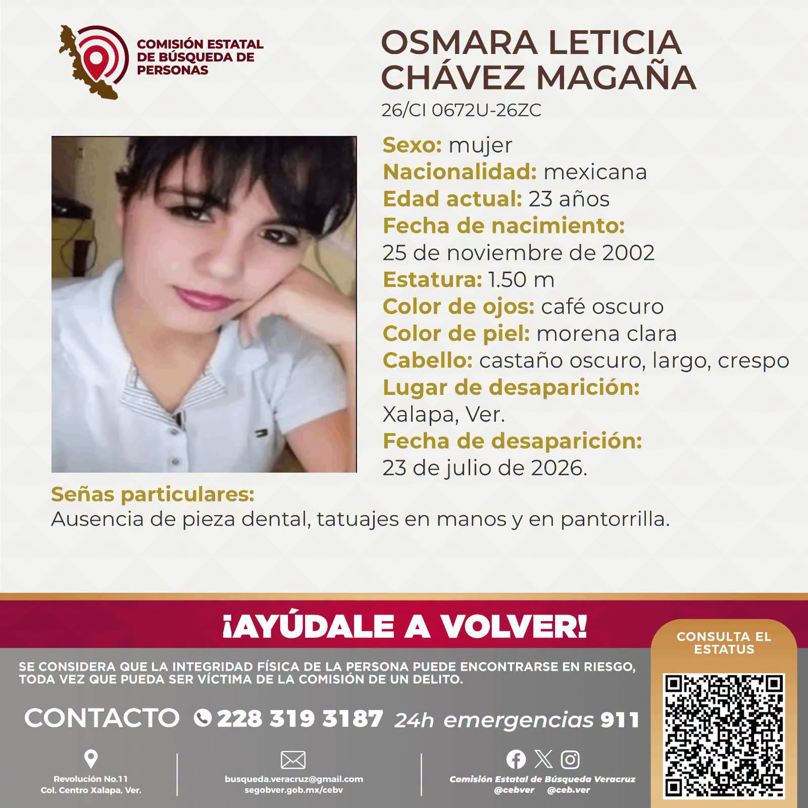 Osmara Leticia cumple dos meses desaparecida, no hay avances en la investigación