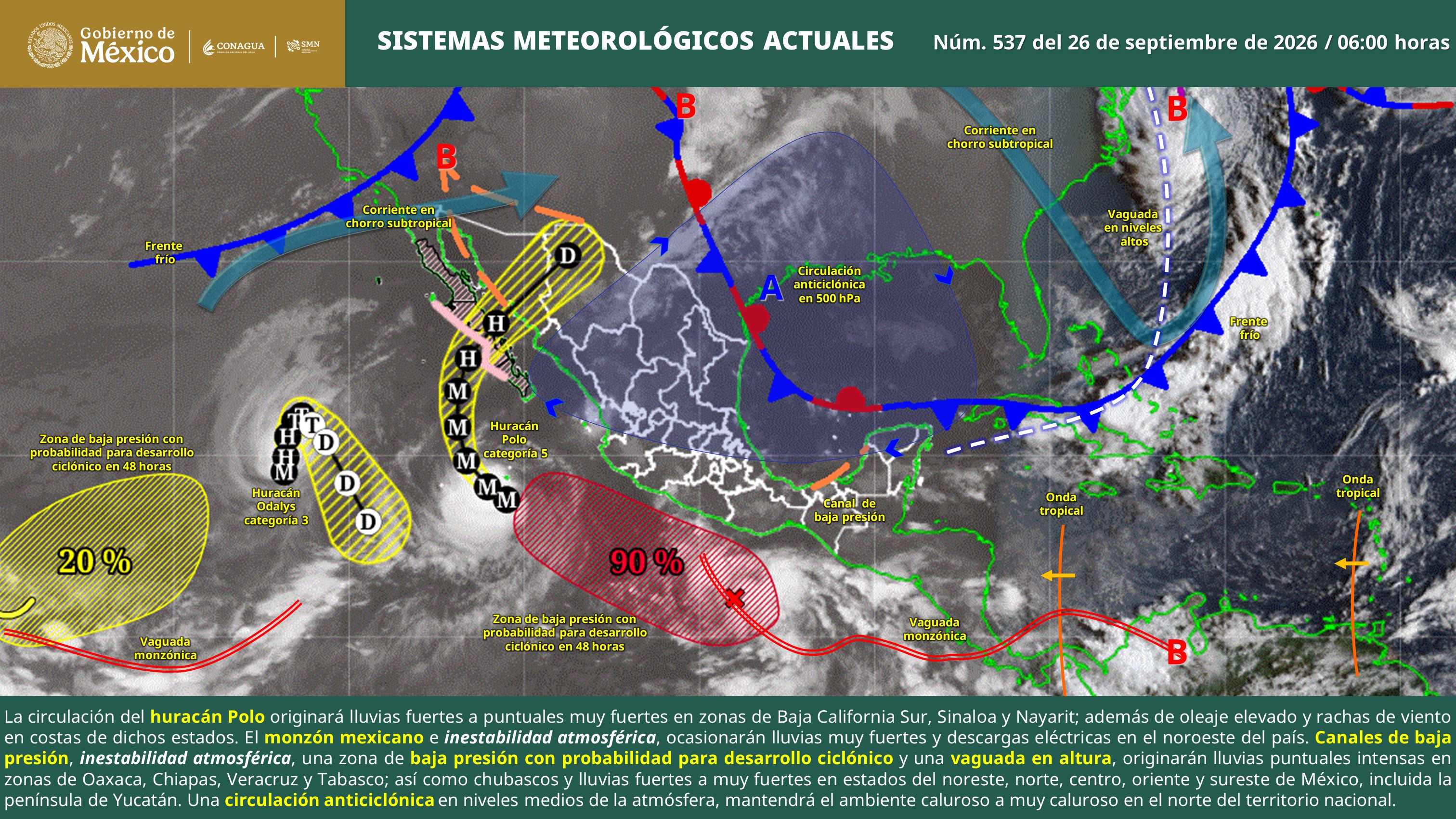 Vaguada provocará lluvia, viento, posible granizo y ambiente fresco en Veracruz este domingo